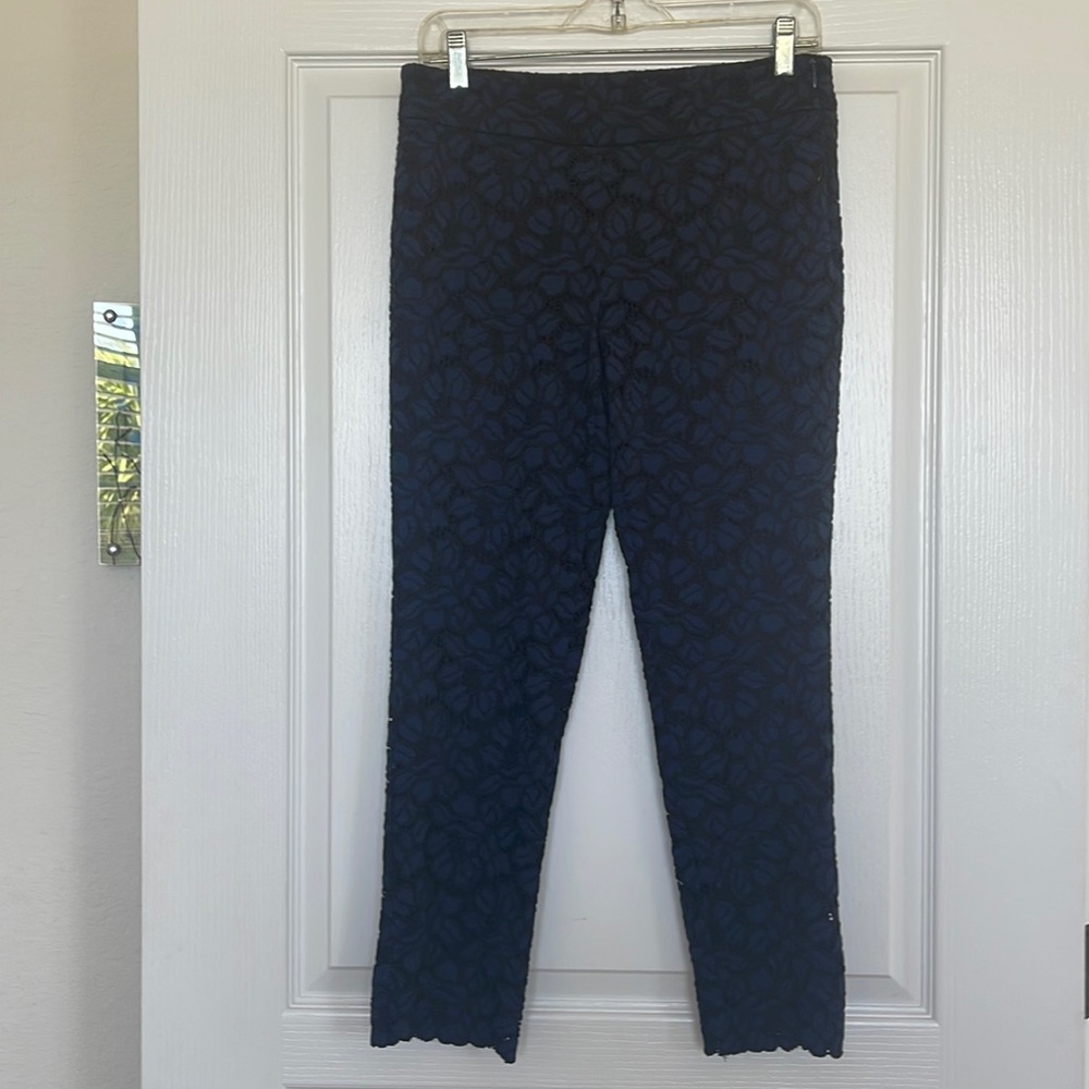 Jude Connally side zip blue/black lace dressy pants-S